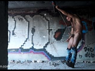 Alone: Ricky Larkin Ties Up His Cock & Balls in an Abandoned Factory