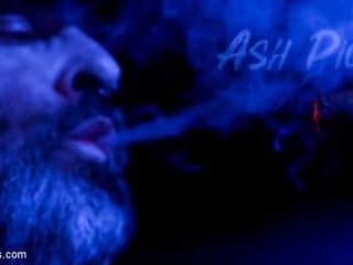 ASH PIGS: Cigar Smoking Leather Daddy Breaks in His Hairy Muscle Slave - Kink
