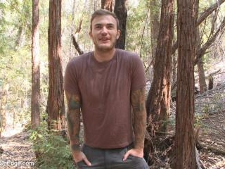 Bound Christian Wilde begs to cum in the woods
