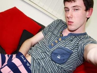 Skinny boy Milo Taylor strokes one out