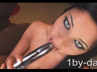 Vibrator dives deep in her pussy!